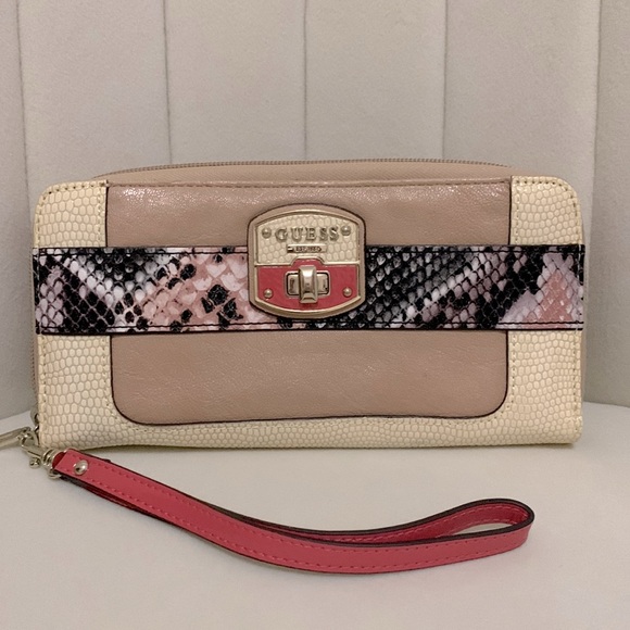 Guess Snakeskin-Print Wallet/Wristlet - Picture 1 of 5